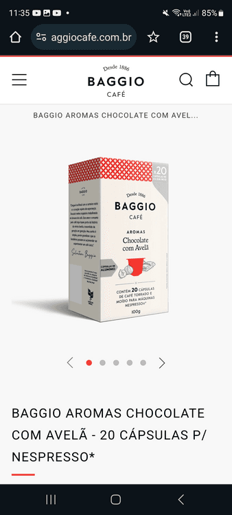 BAGGIO AROMAS CHOCOLATE COM AVELÃ